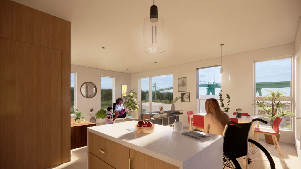 Corner unit interior example - final finishes and design TB
